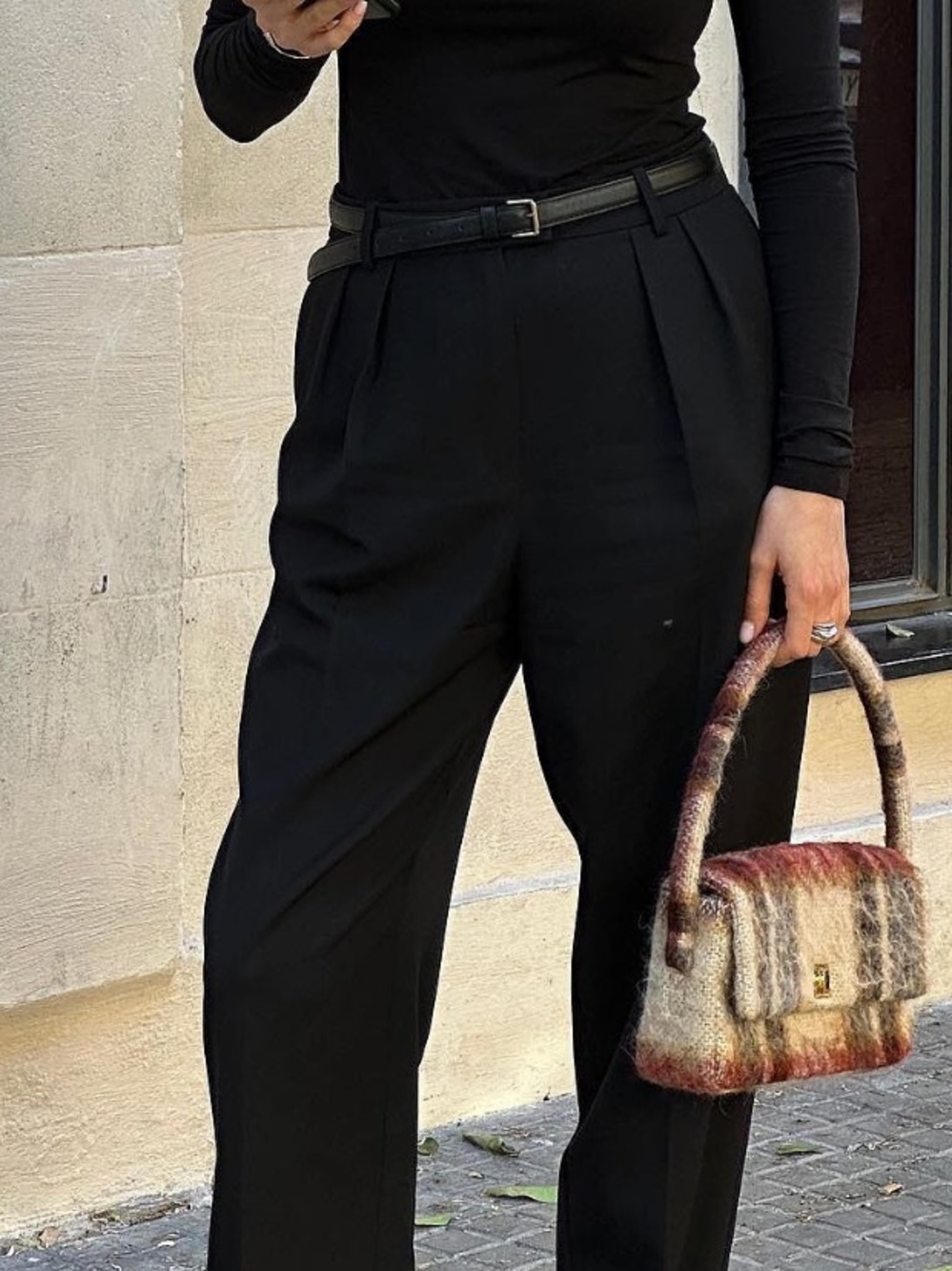 Marcella NYC Archie Black Pleated Tailored Pants Trousers